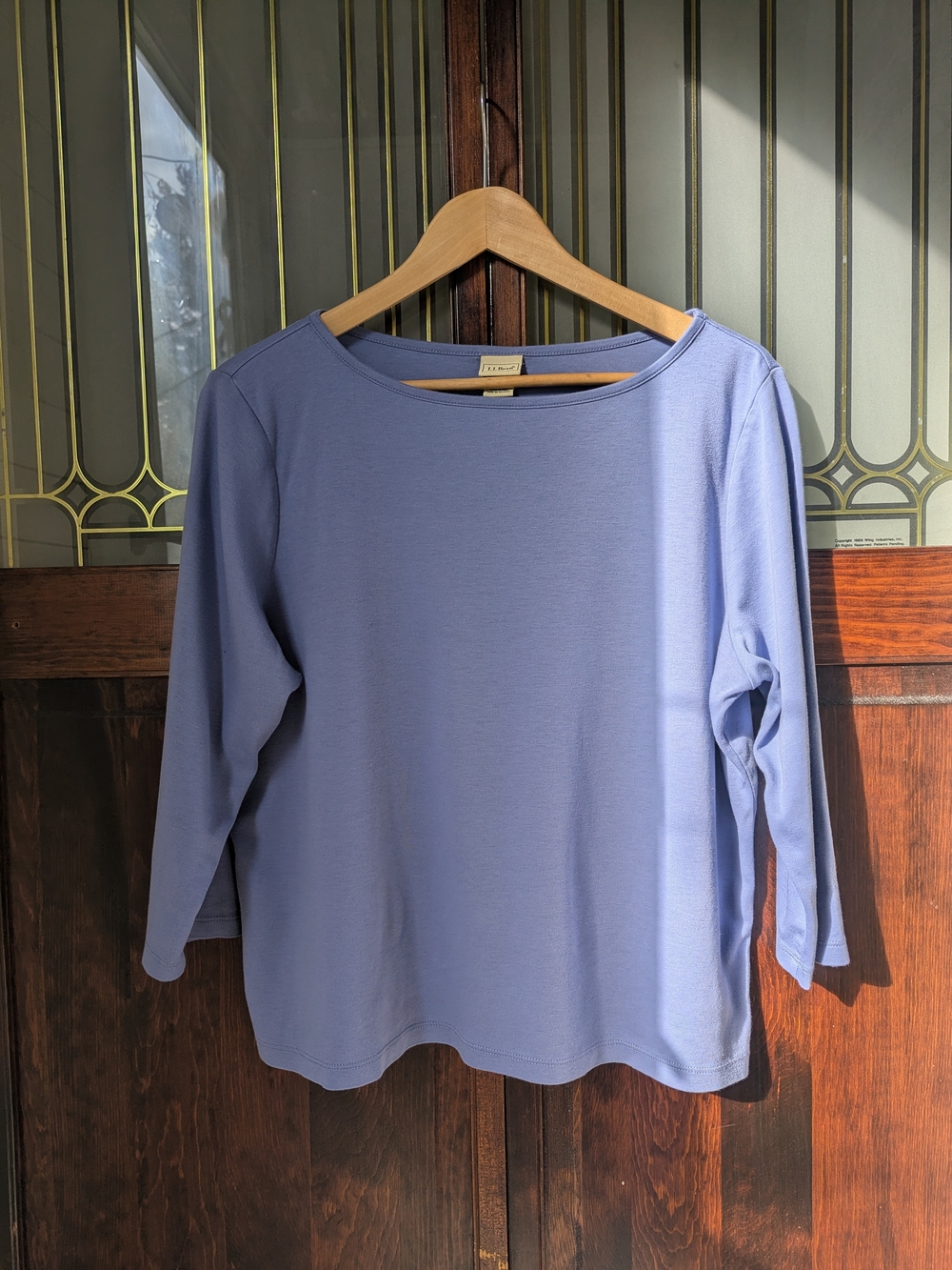 L.L. Bean Periwinkle Long Sleeve Boatneck Top